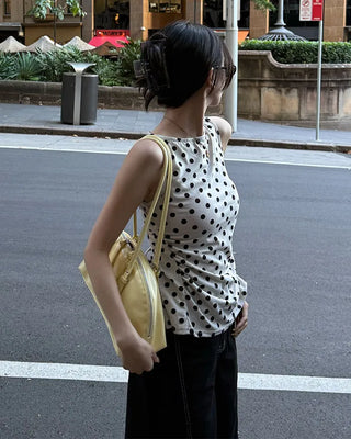 Polka Dot Round Neck Sleeveless