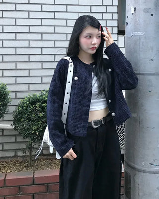 Silver Metal Tweed Jacket