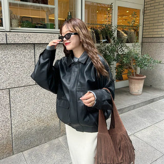 Colored leather jacket