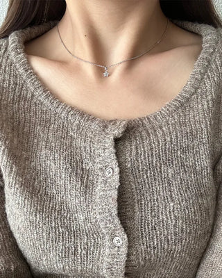 Flower Cubic Ball Chain Necklace