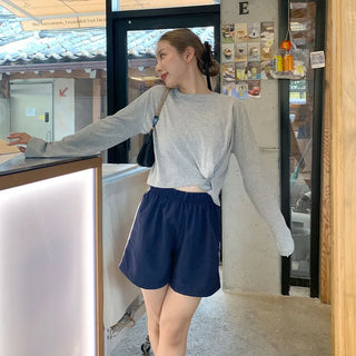 Side Button Long Sleeve T-Shirt