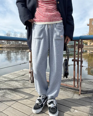 Fleece easy pants with pocket patch