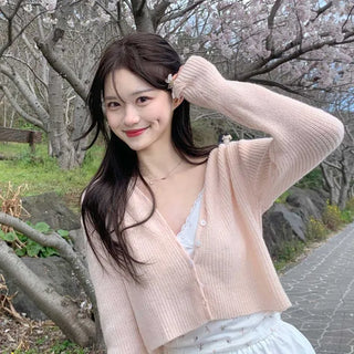 Rose V-neck cardigan (7 colors)