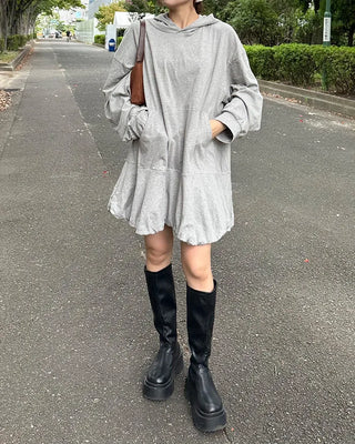 Peplum hoodie dress