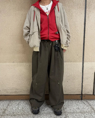 (Unisex) Drawstring Pintuck Slacks