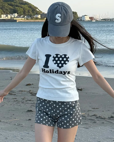 HOLIDAYS Lettering Long-Sleeve T-Shirt