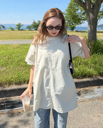 Block Stitch Oversized Tunic