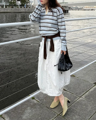 Balloon silhouette long skirt