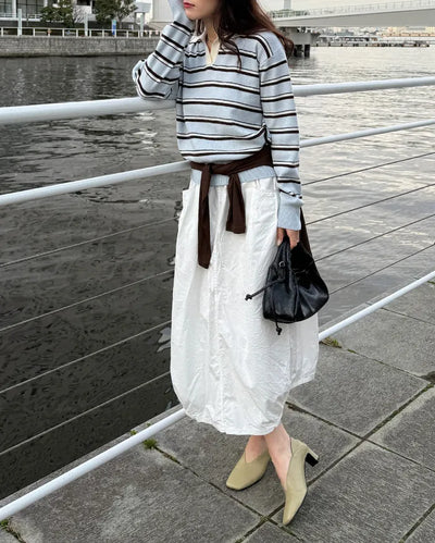 Balloon silhouette long skirt