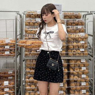 Ribbon print T-shirt