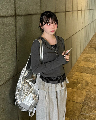 Striped layered T-shirt