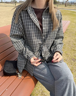 Loose-fit check shirt