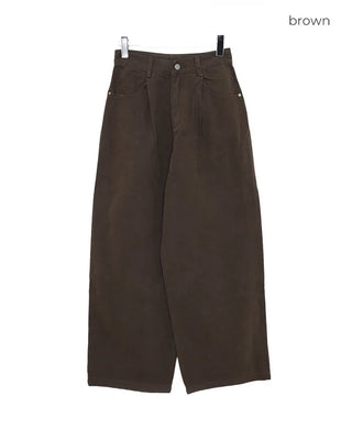 Pintuck Wide Cotton Pants
