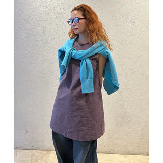 Checked mini sleeveless dress