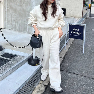 Brushed String Sweatshirt and Pants Set