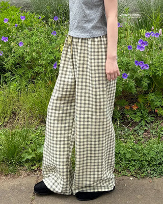 Checked Summer Easy Pants