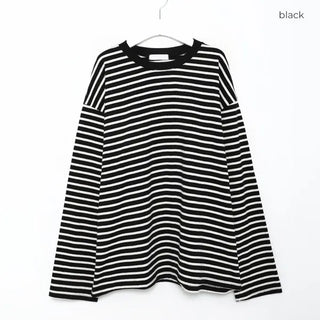 (Unisex) Semi-Oversized Border T-Shirt