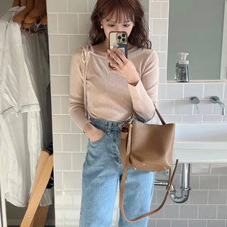 Leather square bag