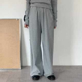 Button wide elastic waist pants