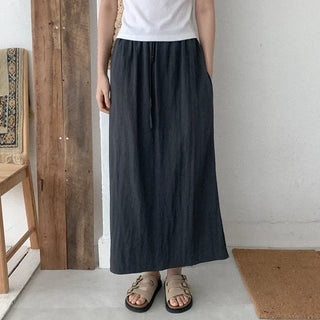 Elastic long skirt