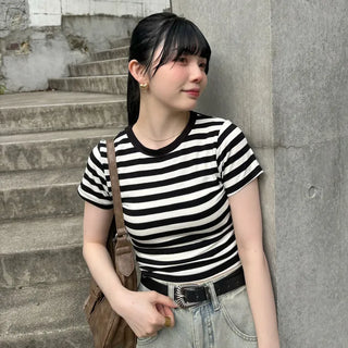 Striped cropped T-shirt