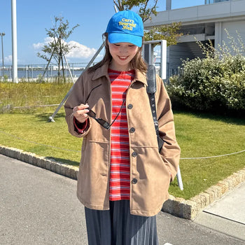 Suede mid-length coat