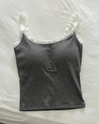 Lace button camisole