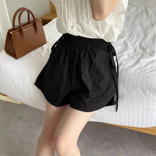 Flower embossed shorts