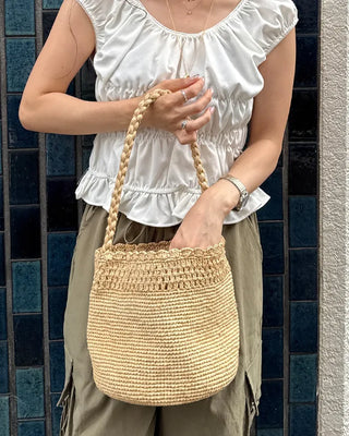 Rattan Bucket Bag