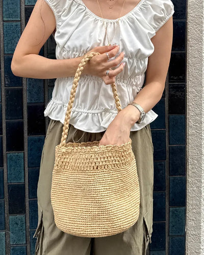 Rattan Bucket Bag