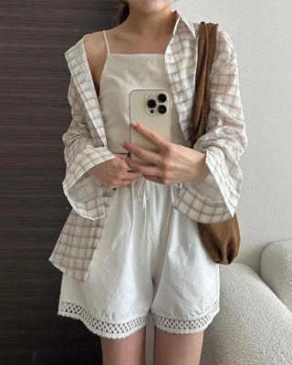 See-through check shirt