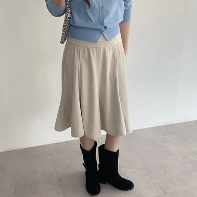 Suede midi skirt