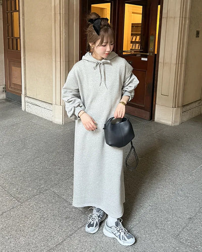 Brushed Hooded Long Dress
