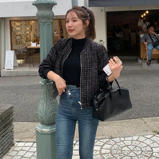 Tweed blouson jacket