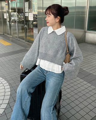 Oversized cropped knit