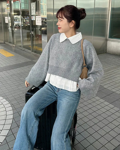 Oversized cropped knit