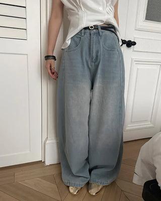 Wide denim pants