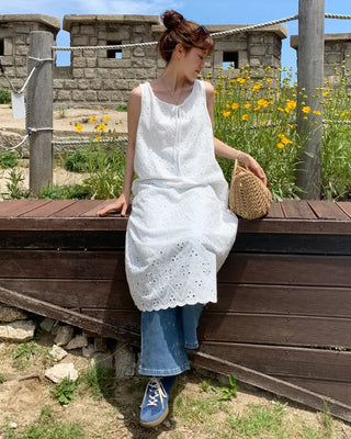 Perforated lace dress
