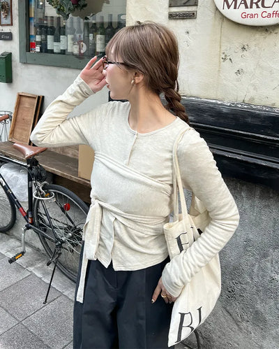 Cardigan set with wrap bustier