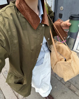 Big Square Suede Shoulder Bag