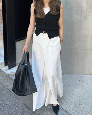 Wrap detail long skirt