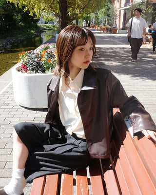 Simple leather jacket