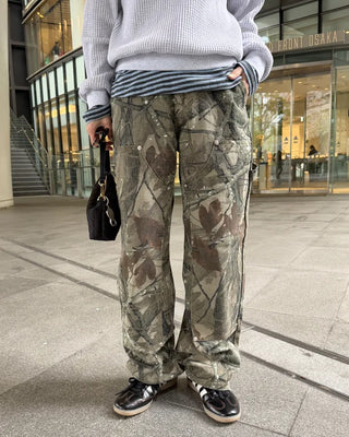 (Unisex) Double Knee Wide Tree Camouflage Pants