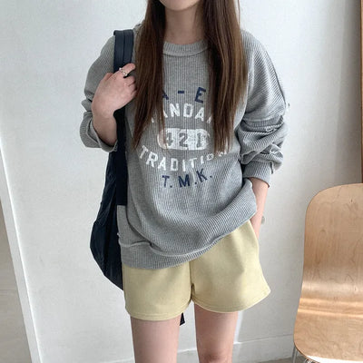 Waffle Lettering Sweatshirt