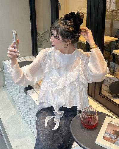 Frill Bistier Blouse Set