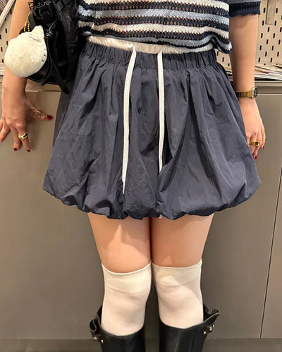 Two-tone balloon mini skirt