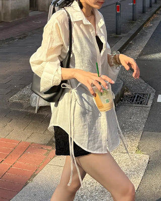 Tie Ribbon Oversized Shirt