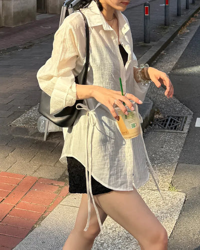 Tie Ribbon Oversized Shirt