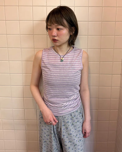 Border Heart Pocket Sleeveless