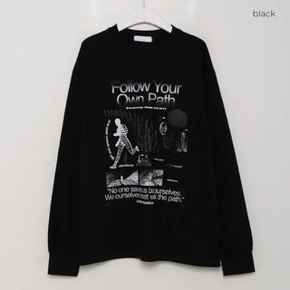 Vintage print long-sleeved T-shirt